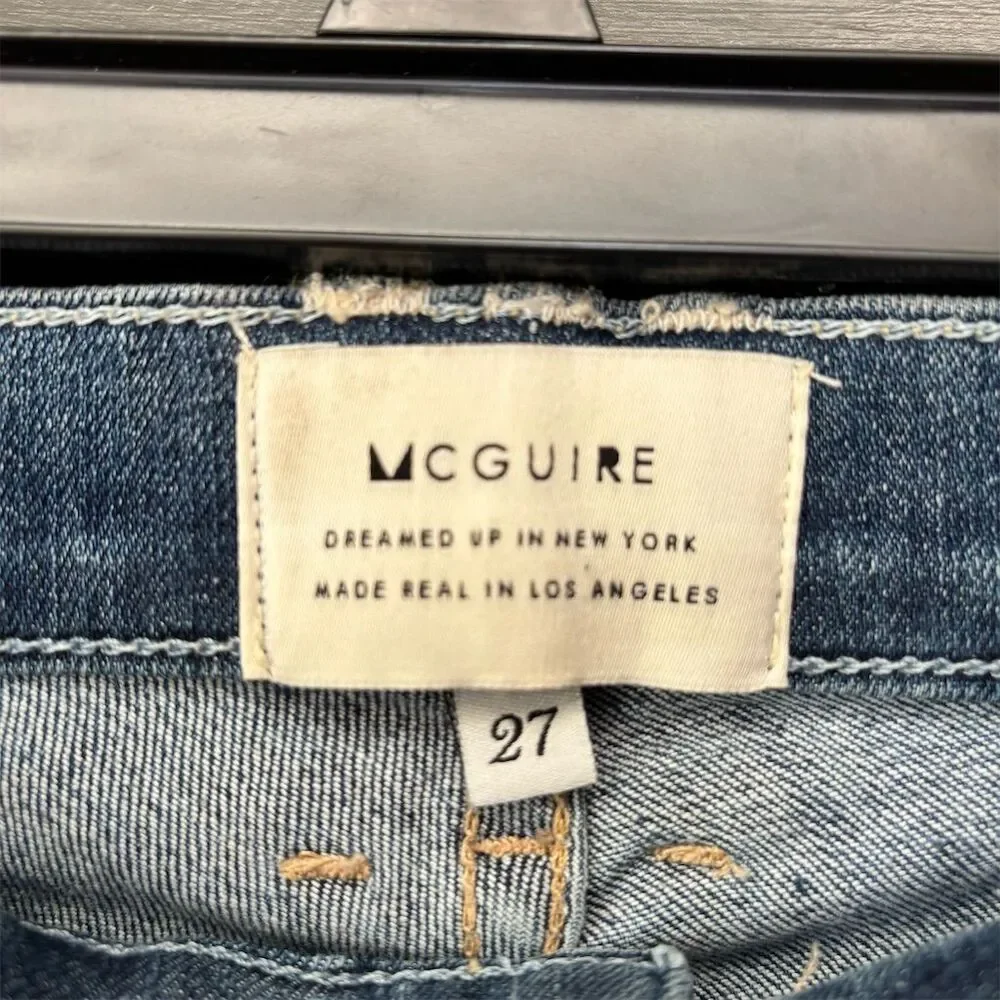 McGuire Women's Striped Skinny Jeans Blue Size 27‎ Medium Wash